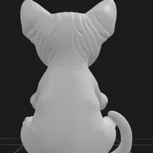 Sphynx Cat Holding a Gift Basket - Model thumbnail 4