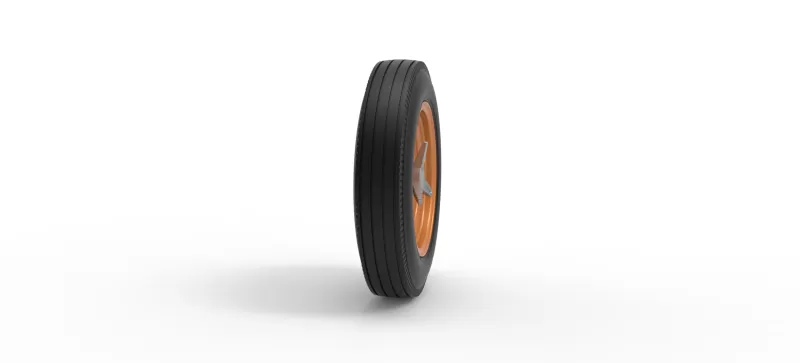 Wheel of Vintage Dirt race car V5 Scale 1:25 - Model preview 3