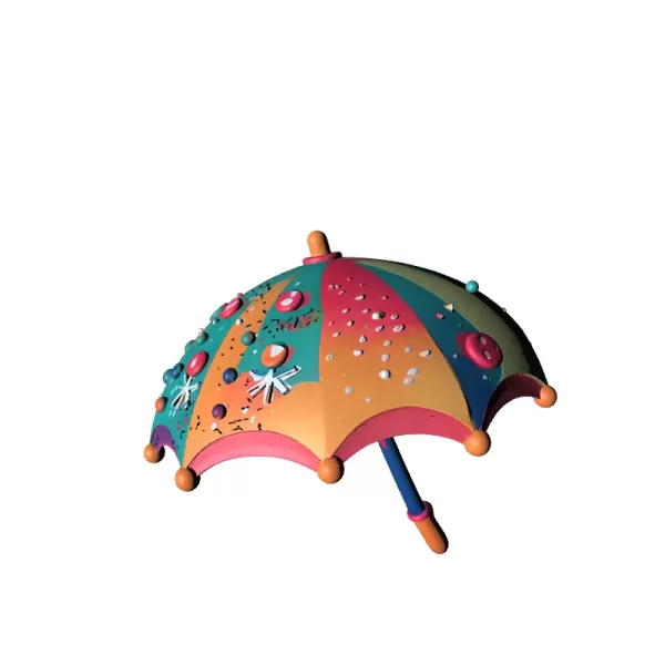 3D Printable Umbrella Model STL - Model preview 5
