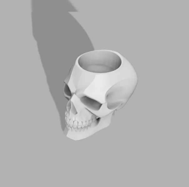 Skull Candle Holder - Gothic Decor - Model preview 2