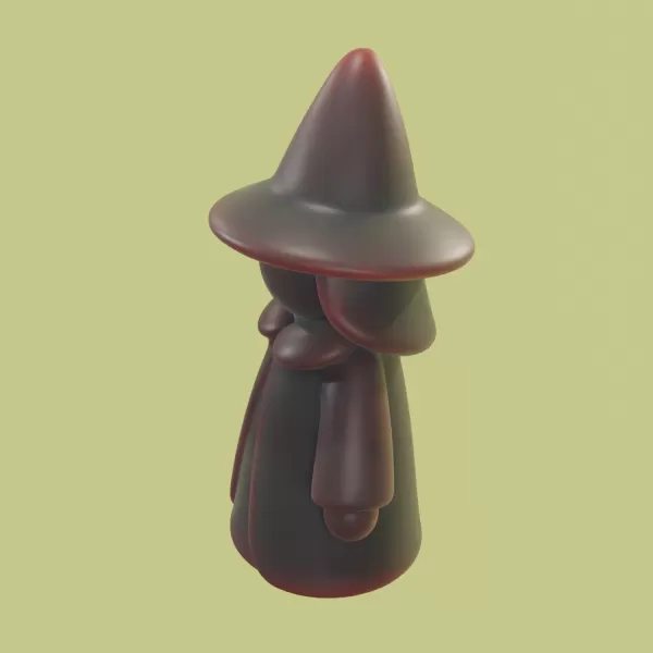 Chibi Witch 3D Printed Mold (STL) - Model preview 3