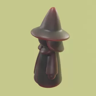 Chibi Witch 3D Printed Mold (STL) - Model thumbnail 3