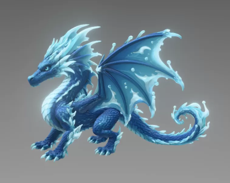 🌊 Frostwave Water Dragon STL File for 3D Print - Model preview 7