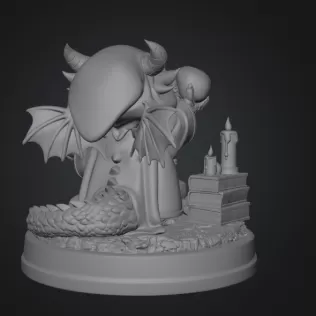 Cute Fantasy Mage Dragon STL File for 3D Printing - Model thumbnail 10