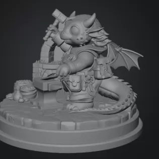 Blacksmith Dragon STL File for 3D Print - Model thumbnail 9