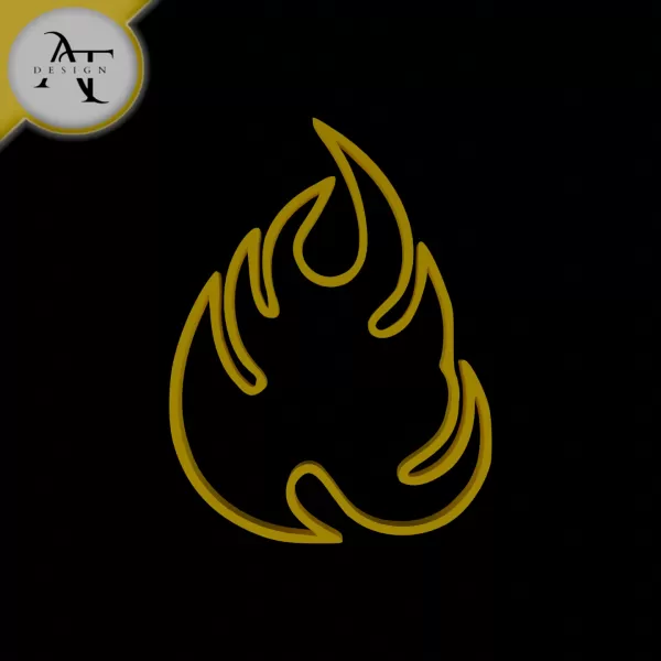 Simple Flame Symbol - 2D Art - Model preview 1