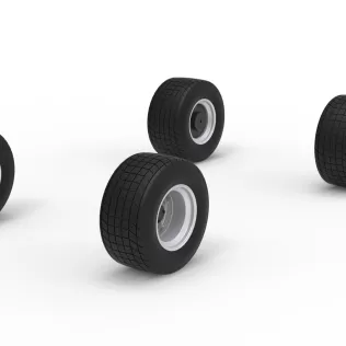 Wheel Set of Vintage Dirt late model Race car V2 Scale 1:25 - Model thumbnail 2
