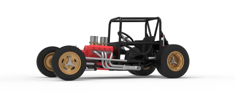 Vintage Dirt Supermodified stock car Base Version 2 Scale 1:25 - Model preview 2