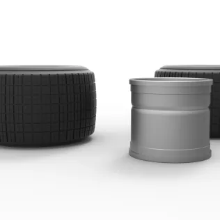 Rim and tire of Super Dirt Late model Scale 1:25 - Model thumbnail 2