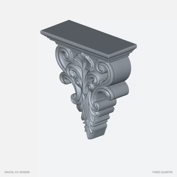 Gothic Ornamental Corbel Sculpture - STL - Model preview 1