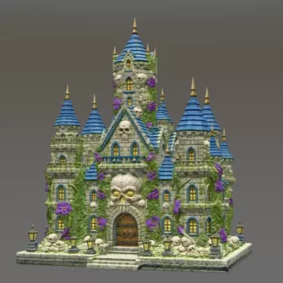Skull Bloom Castle STL File for 3D Print - Model thumbnail 5