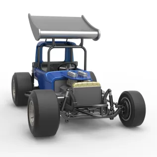 Vintage Winged Supermodified stock car Version 2 Scale 1:25 - Model thumbnail 26