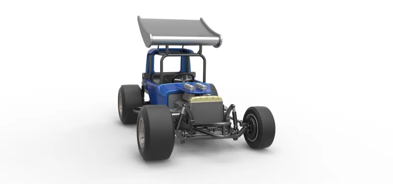 Vintage Winged Supermodified stock car Version 2 Scale 1:25 - Model preview 26