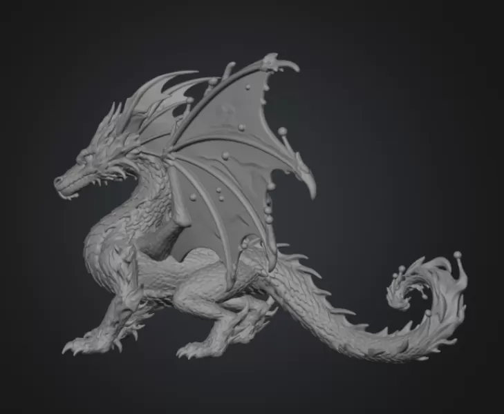 🌊 Frostwave Water Dragon STL File for 3D Print - Model preview 12