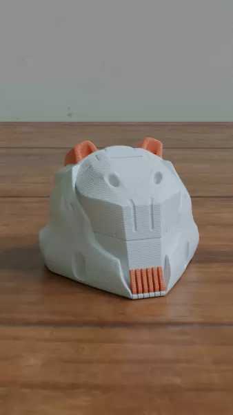 Mini Cyberpunk Helmet – 3D Printable Collectible - Model preview 1