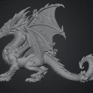 Summer Bloom Dragon STL File for 3D Print - Model thumbnail 13