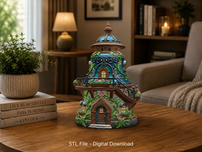 Fantasy Bell Tower House STL File for 3D Print - Model preview 2