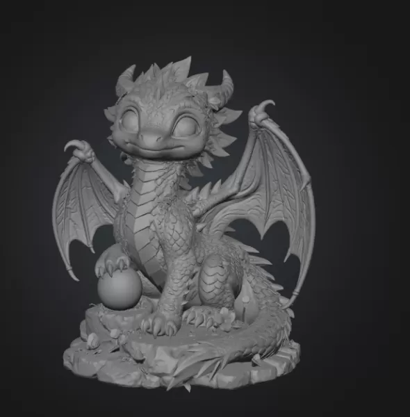 Blossom Baby Dragon STL File for 3D Print - Model preview 8