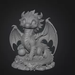 Blossom Baby Dragon STL File for 3D Print - Model thumbnail 8