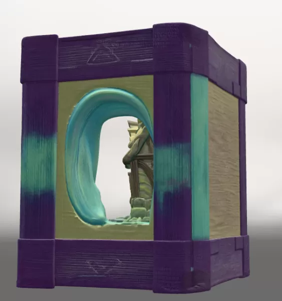 Fantasy Book Nook Cottage STL File 3D Printable Bookend Diorama - Model preview 3