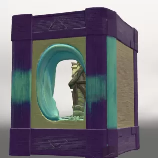 Fantasy Book Nook Cottage STL File 3D Printable Bookend Diorama - Model thumbnail 3