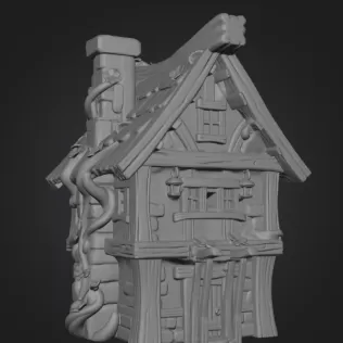 Enchanted Forest Cottage STL File 3D Printable Fantasy House - Model thumbnail 10