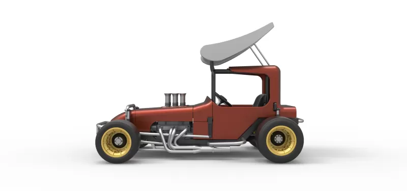 Vintage Winged Supermodified stock car Scale 1:25 - Model preview 9
