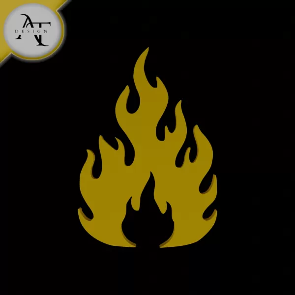 Simple Flame Symbol - 2D Art - Model preview 1