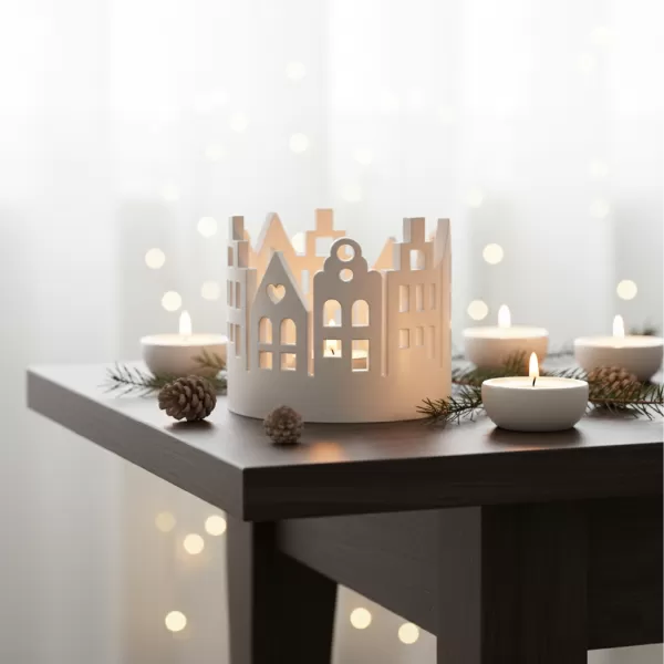 Christmas Village Candle Holder | Cozy Christmas Houses - Model preview 2