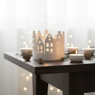 Christmas Village Candle Holder | Cozy Christmas Houses - Model thumbnail 2