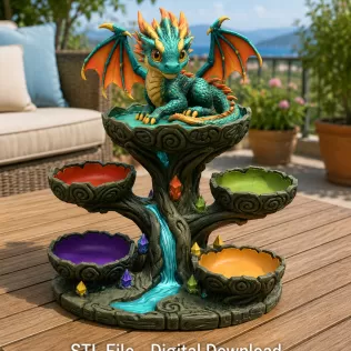 Baby Dragon Organizer Tree STL File for 3D Print - Model thumbnail 3