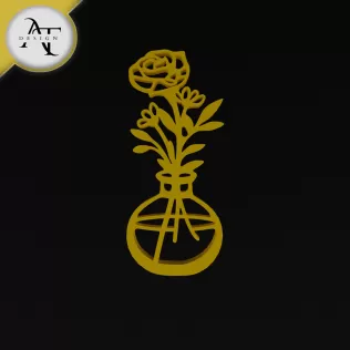 Flowers in vase - Line Art - 2D Wall Art Decor
