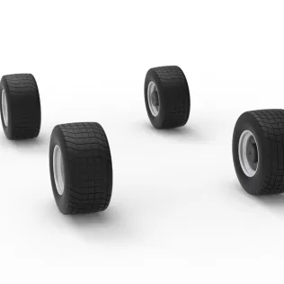 Wheel Set of Vintage Dirt late model Race car V2 Scale 1:25 - Model thumbnail 8
