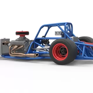 Supermodified front engine race car Base Version 4 Scale 1:25 - Model thumbnail 13