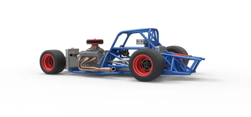 Supermodified front engine race car Base Version 4 Scale 1:25 - Model preview 13