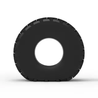 Military truck tire 5 deflated Scale 1:25 - Model thumbnail 5