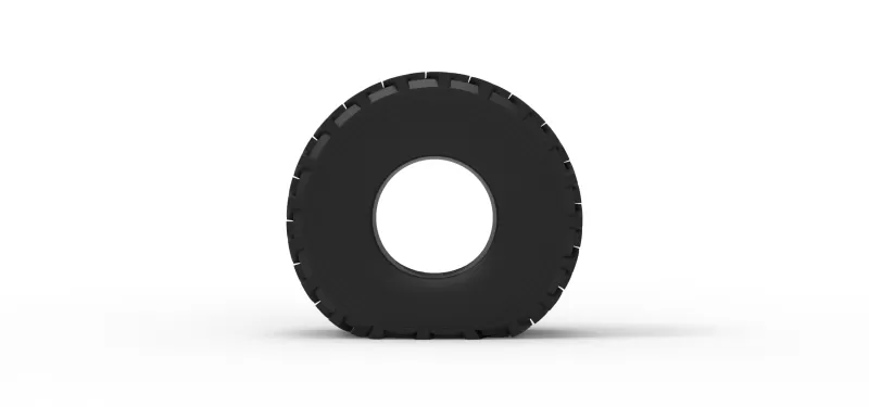 Military truck tire 5 deflated Scale 1:25 - Model preview 5