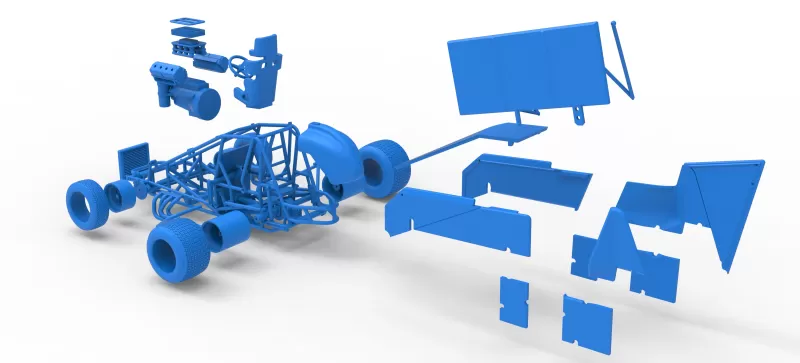 Winged Sprint car Version 2 Scale 1:25 - Model preview 29