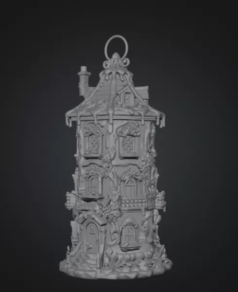 Fantasy Tower Lantern House STL File for 3D Print - Model preview 10