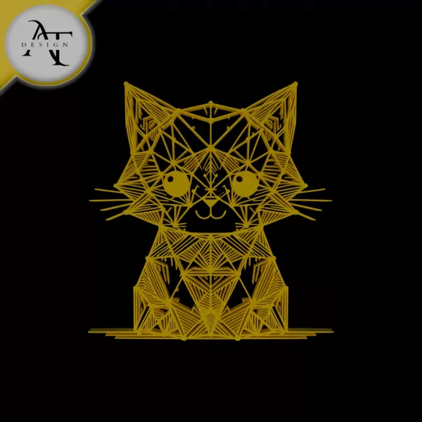 Cat - Geometric - 2D Wall Art Decor - Model preview 1