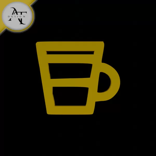 Simple Coffee Cup Symbol - 2D Art - Model preview 1