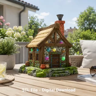 Fantasy Alchemist Cottage STL File for 3D Print