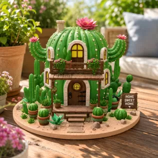 Cactus Cottage House STL File for 3D Print - Model thumbnail 4