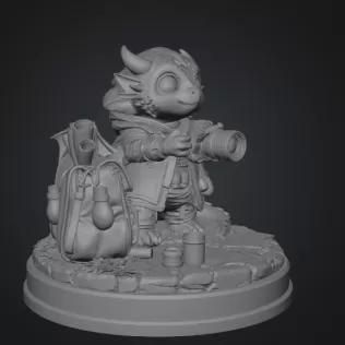 Cute Camera Baby Dragon STL File for 3D Print - Model thumbnail 11