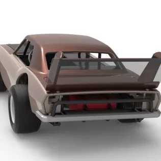 Vintage Semi-Late Model Stock Car while turning Scale 1:25 - Model thumbnail 14