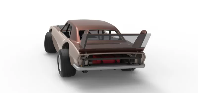 Vintage Semi-Late Model Stock Car while turning Scale 1:25 - Model preview 14