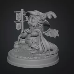 Mystic Bard Dragon STL File for 3D Printing - Model thumbnail 10