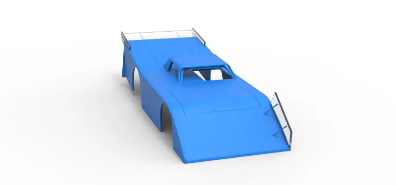 Shell of Vintage Dirt late model Race car Version 5 Scale 1:25 - Model preview 18