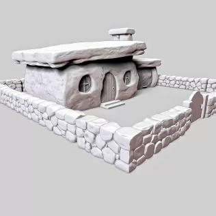 Stone Age Cartoon House #RoZ - Model thumbnail 5