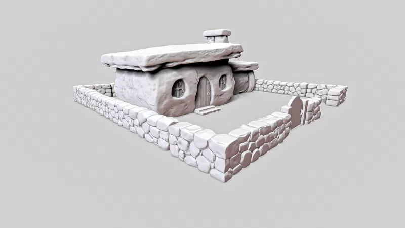 Stone Age Cartoon House #RoZ - Model preview 5